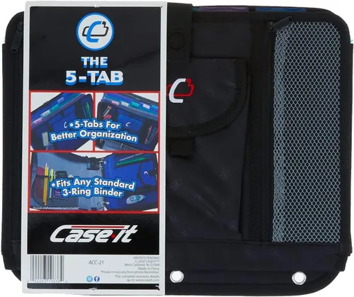 Vista 2 de Case-it organizador de 5 pestañas para casillero, ACC-21-GRE, Negro
