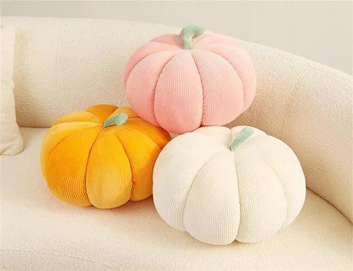 Vista 2 de Almohada de calabaza, cojín con forma de calabaza, almohada de felpa de calabaza, decoración de almohada de calabaza, cojín decorativo de calabaza