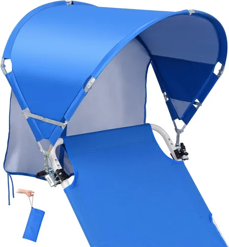 Vista 13 de Toldo universal XL resistente al viento para silla, extra grande plegable UPF 50+ con abrazadera ajustable, se adapta a la mayoría de la playa