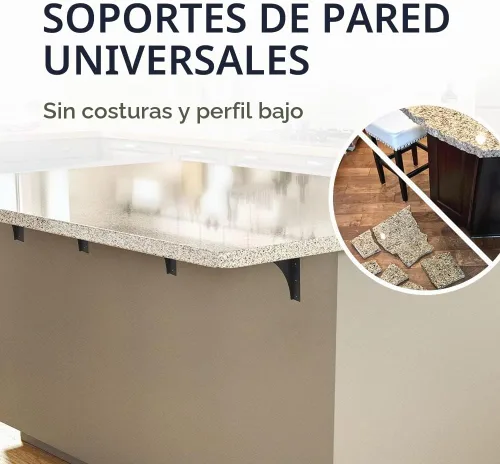 Vista 3 de Iron Supports Soporte Comercial Universal Resistente - Soportes Industriales - Soporte de Montaje de Acero para Estantes, Tocadores, Bufés
