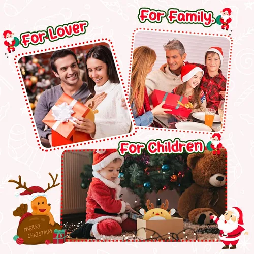 Vista 5 de Peluche de reno de Navidad, almohada de reno de 10 pulgadas, lindo juguete de peluche suave, animales de peluche de Navidad para niños, niñas y niños