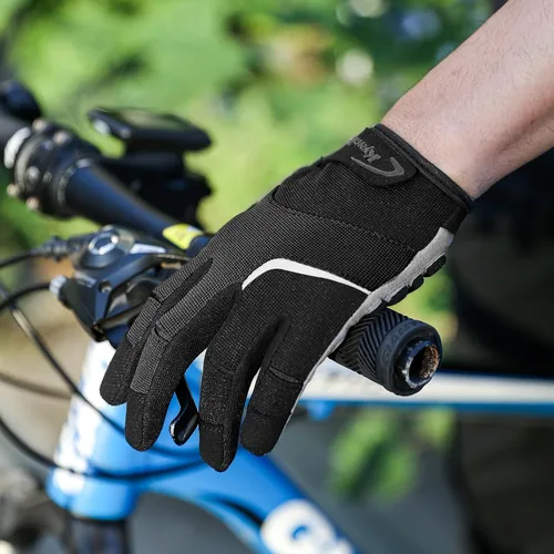 Vista 8 de KynciLOR Guantes de ciclismo para mujer y hombre, guantes de ciclismo con dedos para pantalla táctil y almohadillas de palma con silicona