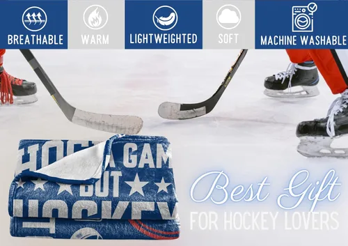 Vista 2 de InnoBeta Regalos de hockey para niños y hombres, mantas de franela de cama de 50 x 65 pulgadas para Navidad, regalos de hockey para niños de 8 a 12