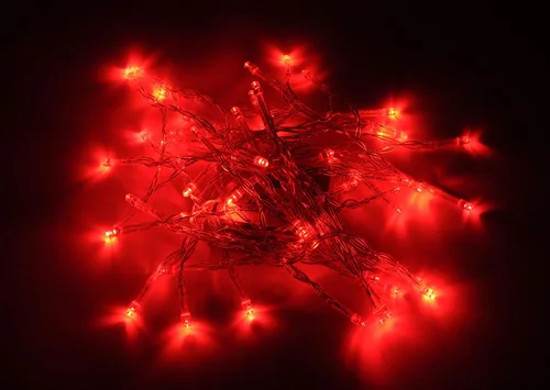 Vista 9 de Cadena Karlling de luces LED azules operadas con batería, 40 unidades, para decoración de boda, fiesta, Navidad, color azul 13ft 40 LED blue