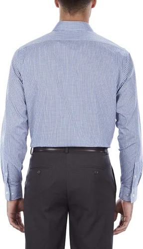Vista 3 de Van Heusen - Camisa de vestir para hombre, ajuste regular, cuello flexible, a cuadros