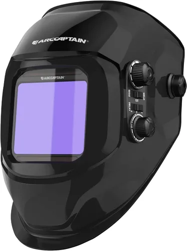 Vista 8 de ARCCAPTAIN - Casco de soldadura, pantalla grande de 3.94 x 3.66 pulgadas a color real, oscurecimiento automático, solar, 4 sensores de arco, rango