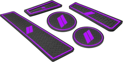 Vista 23 de para Accesorios de Dodge Durango 2021 2022 2023 2024 2025 2026 (Versión de 7 Asientos) Alfombrilla de Forro de Consola Central Insertos de Rojo