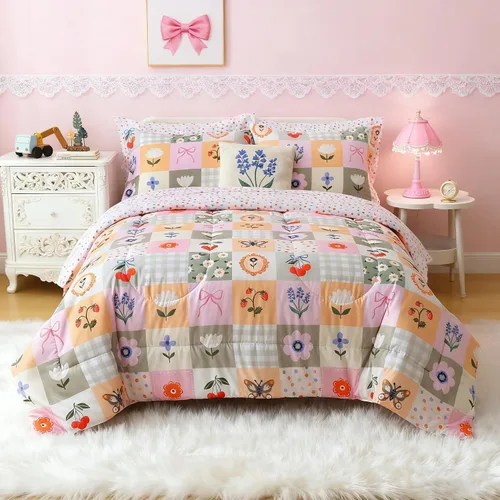 Vista 19 de Mooreeke Juego de edredón individual para niños de 6 piezas, juego de ropa de cama azul para adolescentes, cama de tren de microfibra para niños