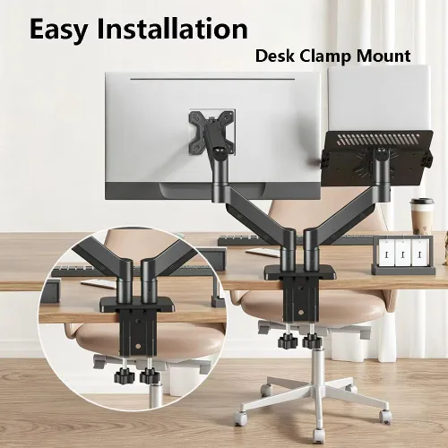 Vista 6 de Dual Monitor Stand, Dual Monitor Arm for 17-32 Inch, Ergonomic Desk Monitor Mount Holds up to 22 lbs,Height Adjustable Swivel Tilt Rotation Space