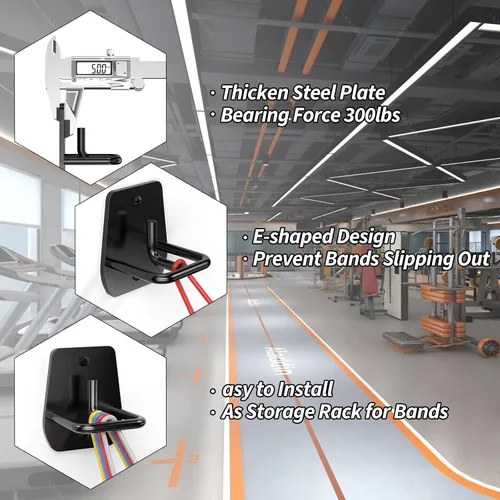 Vista 4 de RCHYFEED Anclaje de banda de resistencia para montaje en pared, 3 ganchos de anclaje de entrenamiento para bandas de resistencia, accesorios