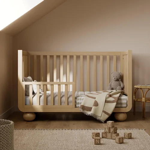 Vista 2 de Storkcraft Amalfi - Cuna convertible 5 en 1 con barandilla para niños pequeños, madera flotante Driftwood