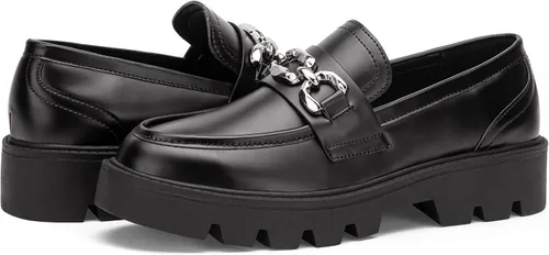 Vista 6 de Vepose Mocasines casuales de plataforma 8081 para mujer, mocasines negros con punta redonda