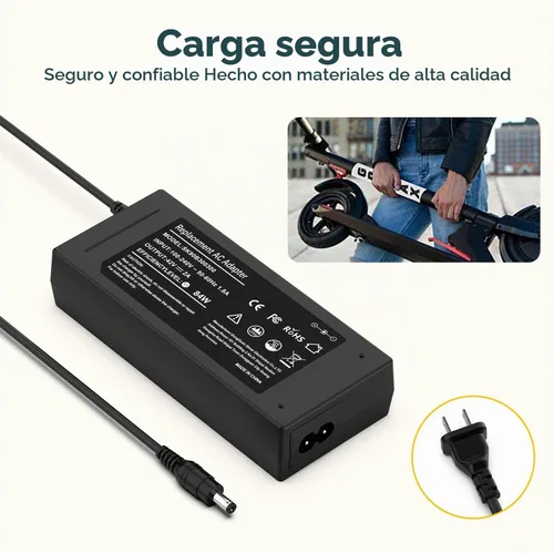 Vista 5 de Cargador de 42 V, 2 A para bicicleta eléctrica VIVI de 36 V; Jasion eb5; Aventon Pace 350