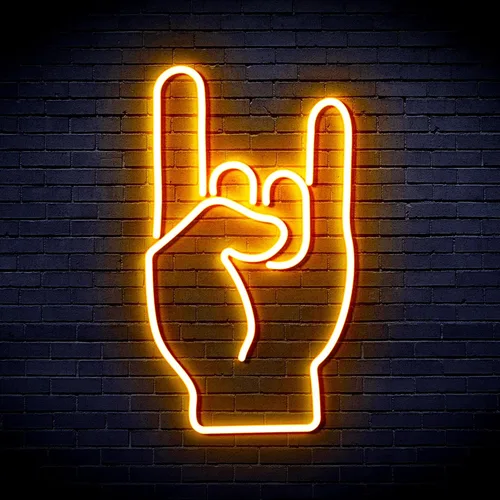 Vista 15 de AdvPro Rock On Hand Sign Flex Silicone LED Neon Sign - Azul - st16s32-fnu0067-b