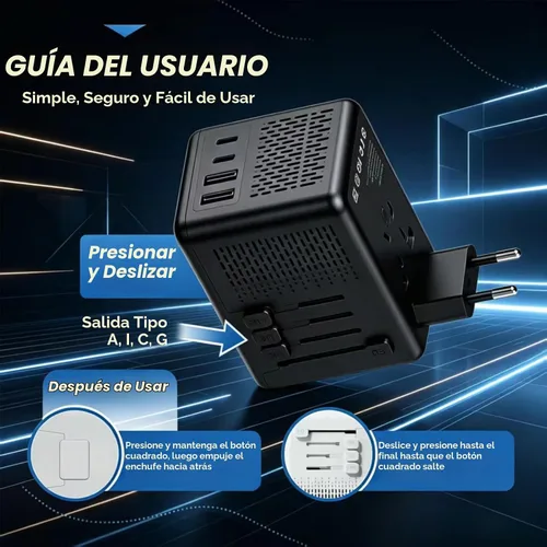 Vista 7 de Convertidor de voltaje de 220 V a 110 V de Estados Unidos a Europa para secador de pelo, adaptador de convertidor de corriente combinado con carga