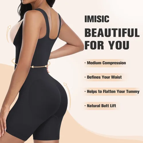 Vista 3 de Faja moldeadora para mujer, con control de abdomen, sin costuras, moldeador de cuerpo, fajas debajo del busto, mediados del muslo