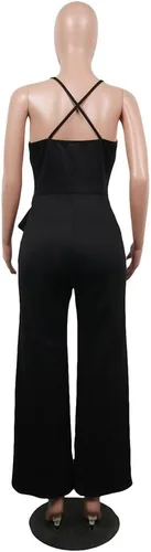 Vista 6 de Aro Lora - Jumpsuit largo para mujer, sin mangas, con cuello en V, espalda descubierta y pierna ancha.