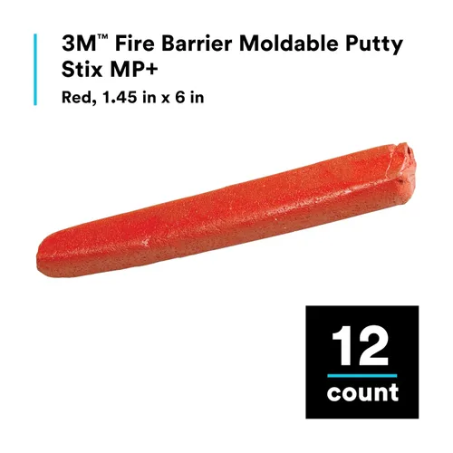 Vista 2 de 3M Masilla barreras contra fuego moldeable MP +, 1.4 x 11 pulgadas (Paquete de 10)., Rojo, 1