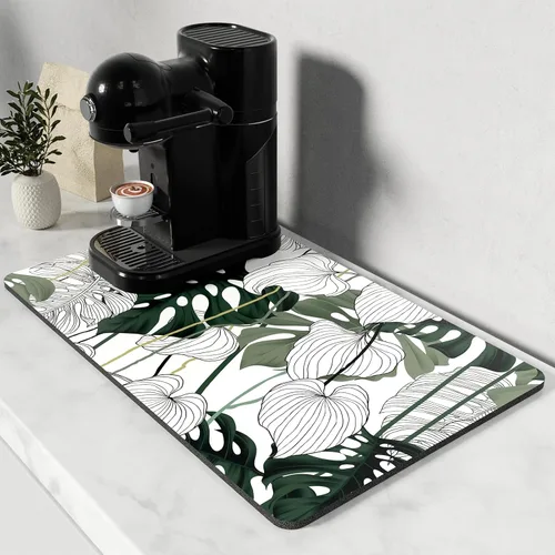 Vista 32 de Rnivvi Tapete de secado de platos para encimera de cocina, 16 x 18 pulgadas, bonita almohadilla de secado absorbente resistente al calor con goma