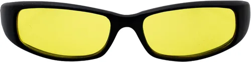 Vista 2 de Global Vision Nuevo Gafas Attitude Eye wear, con montura negra mate y lentes amarillas. Muy elegante, el amarillo hace que