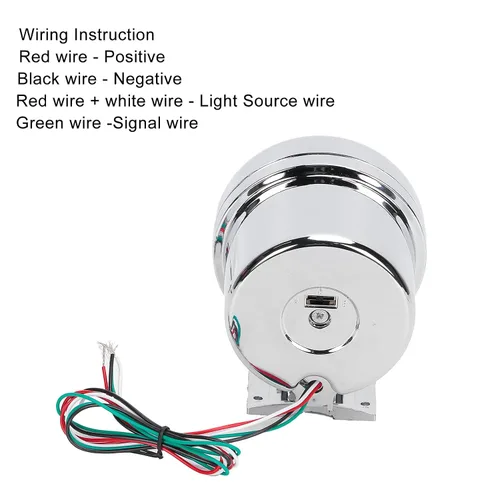 Vista 5 de Tacómetro de coche de 3.75 pulgadas, 0-8000 RPM, 7 luces de fondo de color, medidor de tacómetro, para vehículos de gasolina de 4/6/8 cilindros y 12