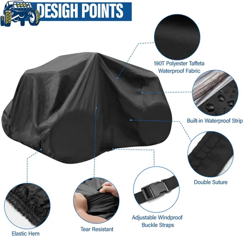 Vista 5 de ZOEDO - Funda impermeable para ATV, cubiertas resistentes al viento para quad, cubiertas para todo tipo de clima para vehículos de 4 ruedas, aptas