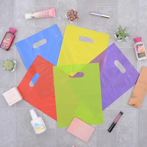 Vista 6 de Prime Line Packaging Bolsas de regalo de plástico con asas, 9x12, paquete