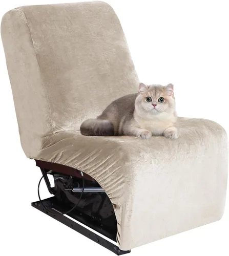 Vista 37 de MINGPINHUIUS Funda elástica de terciopelo para sofá reclinable en la esquina, funda curvada para sofá modular, funda elástica suave para sofá Marrón