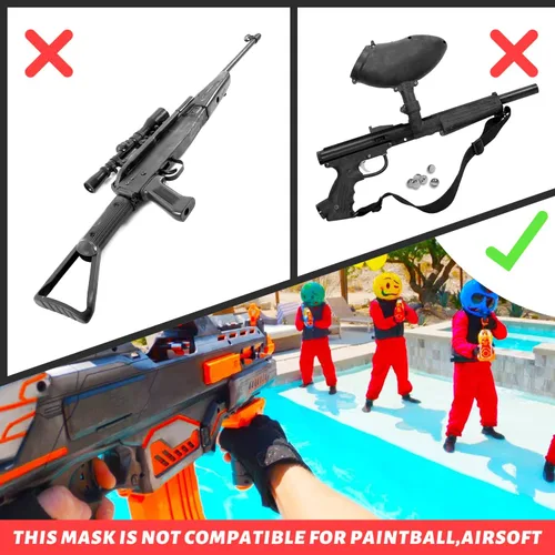 Vista 3 de BOROLA Máscara táctica compatible con Nerf Elite Toy Gun Game Rival