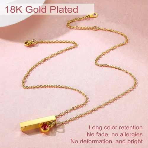 Vista 197 de FindChic Collares personalizados con urna para cenizas, barra vertical, gato, luna, reloj de arena, garra de perro, acero inoxidable, chapado en oro