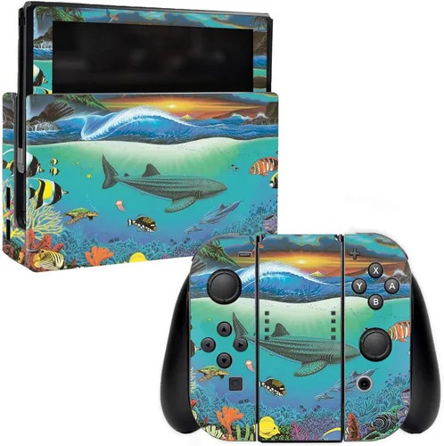 Vista 5 de MightySkins Skin compatible con Nintendo Switch – Delfines nariz de botella Funda protectora de vinilo duradera y única Fácil de aplicar, quitar