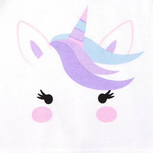 Vista 3 de The Children's Place Pijama de algodón para bebé y niña, diseño de unicornio, panda, ajuste cómodo, paquete de 2