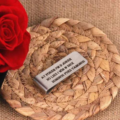 Vista 6 de Clip de dinero personalizado de acero inoxidable personalizado con grabado gratuito para papá y marido