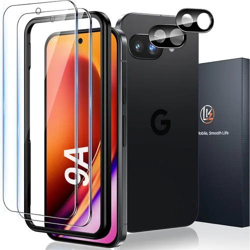 Vista 11 de LK Paquete de 2 protectores de pantalla para Google Pixel 8 con 2 protectores de lente de cámara, protector de pantalla de vidrio templado