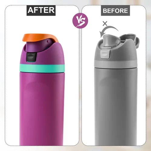 Vista 5 de PEUTIER 4 botones de repuesto compatibles con Owala FreeSip de 24 onzas, 32 onzas, tapa de botella de agua sin BPA, piezas de repuesto para Owala