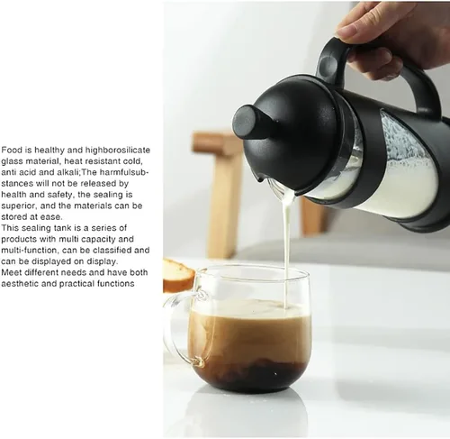 Vista 4 de YUANBOO Cafetera de prensa francesa, vidrio de prensa francesa de 20 onzas, prensa de café de vidrio borosilicato grueso con 3 pantallas de filtro