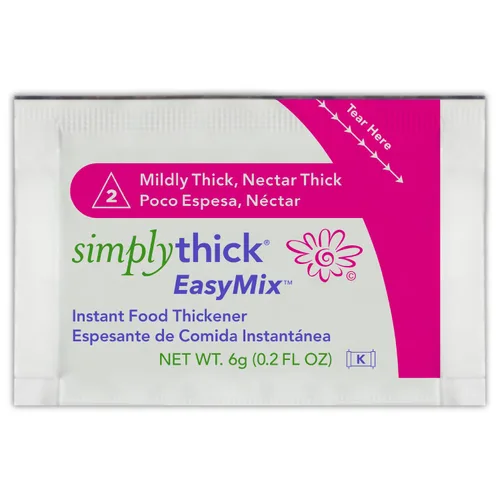 Vista 2 de SimplyThick EasyMix 80 unidades de paquetes individuales de 0.21 oz Espesante de gel para aquellos con disfagia y trastornos de deglución Crea