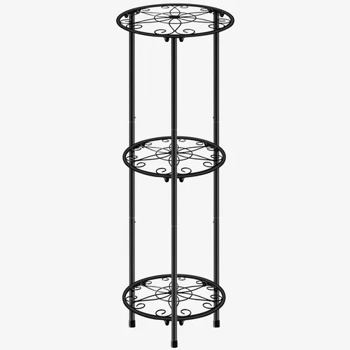 Vista 9 de CASIMR - Soporte para plantas para interiores y exteriores, estante de metal inoxidable para flores, 2 niveles de 23.9 pulgadas, soporte alto