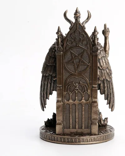 Vista 5 de Veronese Design Estatua de resina de Baphomet de 9 1/2 pulgadas, regalo oculto de bronce antiguo