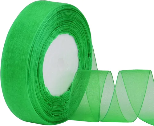 Vista 15 de Hapeper Cinta de gasa de organza transparente de 1 pulgada, 50 yardas/rollo (negro)