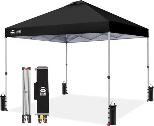 Vista 18 de CROWN SHADES Toldo desplegable de 8 x 8 pulgadas, tienda de campaña de playa con instalación CenterLok de un empuje, parasol fácil para exteriores