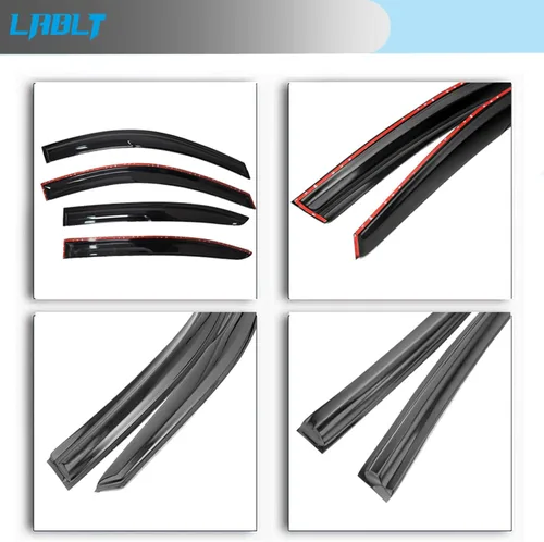 Vista 6 de LABLT Visera de ventilación de ventana, protector de lluvia, repuesto para Honda Accord 4Door Sedan 2008 2009 2010 2011 2012