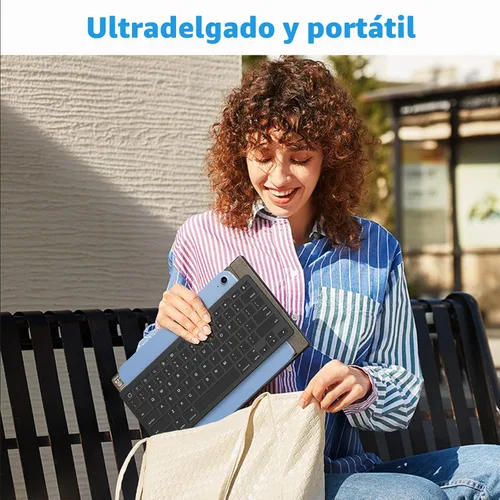 Vista 9 de OMOTON Teclado Bluetooth compatible con iPad A16 de 11ª y 10ª generación, iPad 10.2 (9ª/8ª/7ª), iPad Pro de 13/12.9/11 pulgadas, iPad Air/Mini y más
