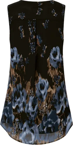 Vista 28 de Timeson - Camiseta de gasa sin mangas, blusa tipo túnica informal de doble capa para mujer