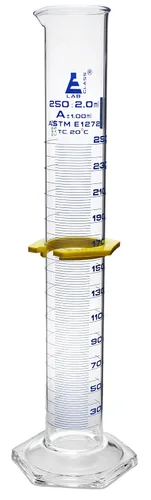Vista 6 de Eisco Laboratorios - Cilindro graduado, 0.3 fl oz - ASTM, Clase A - Tolerancia ±0.0.3 fl oz - Collar protector, base hexagonal - Graduaciones azules