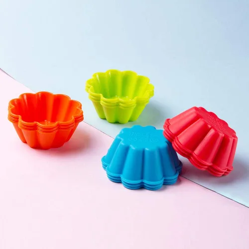 Vista 2 de Webake Moldes de silicona para hornear cupcakes, moldes para magdalenas de 3 pulgadas, paquete de 12