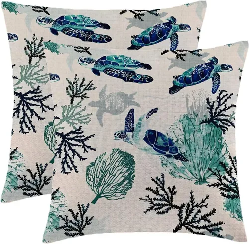 Vista 20 de Fundas de Almohada de Navidad Azul Marino 16x16 Juego de 2 Estilo Granja Muñeco de Nieve Copo de Nieve Árbol de Navidad Fundas de Almohada
