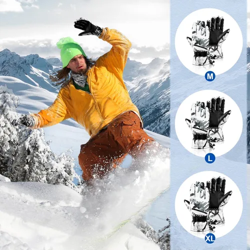 Vista 8 de clubone Guantes de invierno Guantes para hombres y mujeres, guantes de forro polar elásticos con tacto inteligente, guantes resistentes al viento