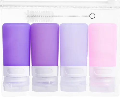 Vista 12 de MICEBAY Botellas exprimibles de condimentos para salsas, mini recipiente de silicona para aderezo de ensalada de 1 onza para llevar con bolsa