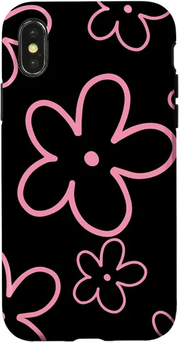 Vista 5 de Pink Black Flower Retro Modern Boho Floral Aesthetics Case for iPhone 17